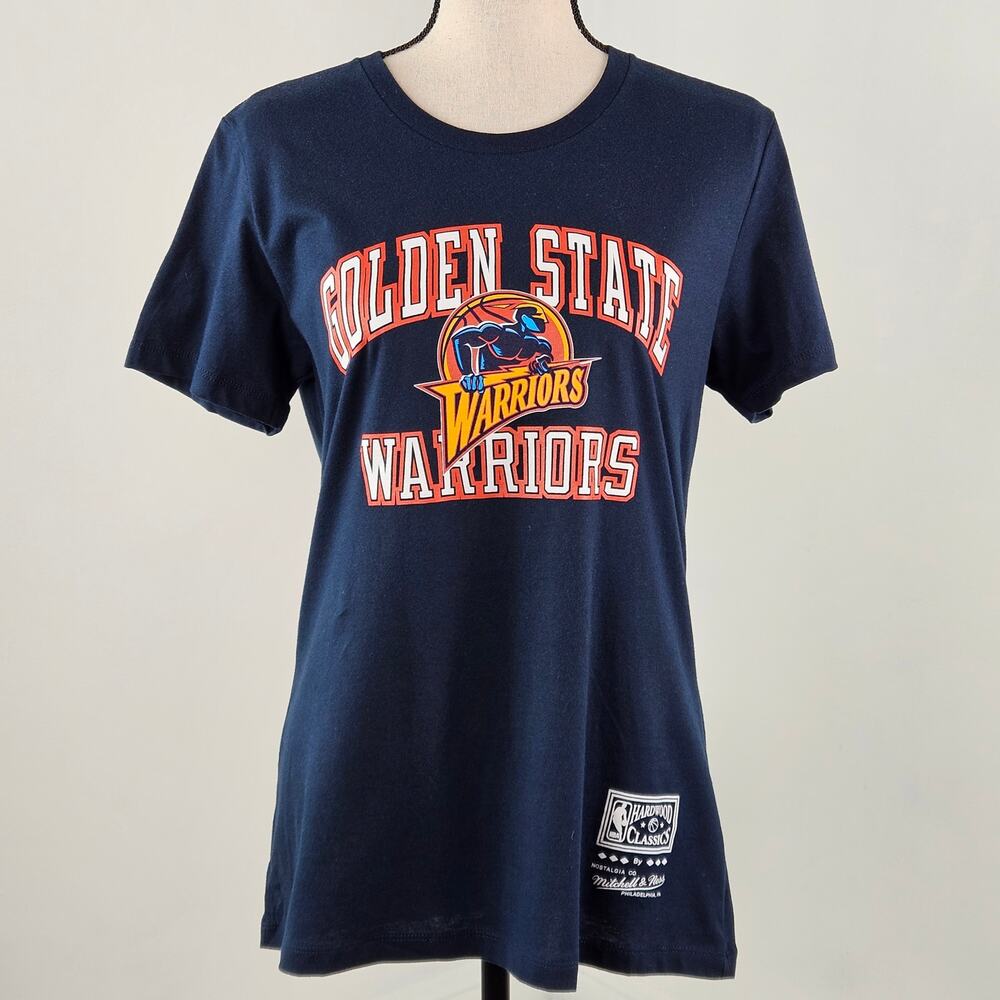 Mitchell & Ness NBA Golden State Warriors Kill The Clock Navy Tee Shirt Women XL